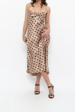 Load image into Gallery viewer, ZARA x Champagne Polkadot Satin Maxi Dress (M)