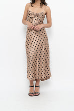 Load image into Gallery viewer, ZARA x Champagne Polkadot Satin Maxi Dress (M)