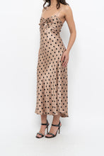 Load image into Gallery viewer, ZARA x Champagne Polkadot Satin Maxi Dress (M)