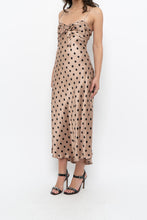 Load image into Gallery viewer, ZARA x Champagne Polkadot Satin Maxi Dress (M)
