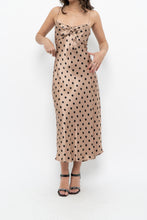 Load image into Gallery viewer, ZARA x Champagne Polkadot Satin Maxi Dress (M)