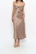 Load image into Gallery viewer, ZARA x Champagne Polkadot Satin Maxi Dress (M)