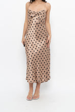 Load image into Gallery viewer, ZARA x Champagne Polkadot Satin Maxi Dress (M)