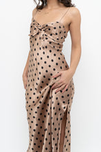 Load image into Gallery viewer, ZARA x Champagne Polkadot Satin Maxi Dress (M)