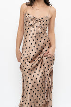 Load image into Gallery viewer, ZARA x Champagne Polkadot Satin Maxi Dress (M)