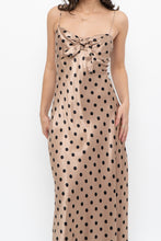 Load image into Gallery viewer, ZARA x Champagne Polkadot Satin Maxi Dress (M)