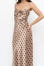 Load image into Gallery viewer, ZARA x Champagne Polkadot Satin Maxi Dress (M)