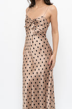 Load image into Gallery viewer, ZARA x Champagne Polkadot Satin Maxi Dress (M)