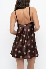 Load image into Gallery viewer, Vintage x LA SENZA Brown Floral Satin Mini Slip (S, M)