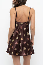 Load image into Gallery viewer, Vintage x LA SENZA Brown Floral Satin Mini Slip (S, M)