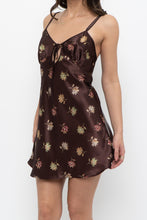 Load image into Gallery viewer, Vintage x LA SENZA Brown Floral Satin Mini Slip (S, M)