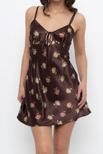 Load image into Gallery viewer, Vintage x LA SENZA Brown Floral Satin Mini Slip (S, M)