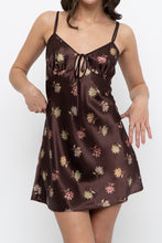 Load image into Gallery viewer, Vintage x LA SENZA Brown Floral Satin Mini Slip (S, M)