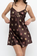 Load image into Gallery viewer, Vintage x LA SENZA Brown Floral Satin Mini Slip (S, M)