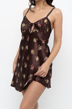 Load image into Gallery viewer, Vintage x LA SENZA Brown Floral Satin Mini Slip (S, M)