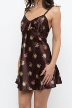 Load image into Gallery viewer, Vintage x LA SENZA Brown Floral Satin Mini Slip (S, M)