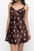 Load image into Gallery viewer, Vintage x LA SENZA Brown Floral Satin Mini Slip (S, M)