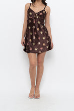 Load image into Gallery viewer, Vintage x LA SENZA Brown Floral Satin Mini Slip (S, M)
