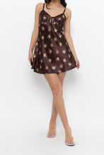 Load image into Gallery viewer, Vintage x LA SENZA Brown Floral Satin Mini Slip (S, M)