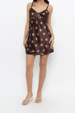 Load image into Gallery viewer, Vintage x LA SENZA Brown Floral Satin Mini Slip (S, M)