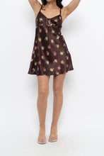Load image into Gallery viewer, Vintage x LA SENZA Brown Floral Satin Mini Slip (S, M)