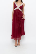 Load image into Gallery viewer, Vintage x Nylon Red Lace Maxi Slip (S)