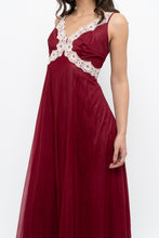 Load image into Gallery viewer, Vintage x Nylon Red Lace Maxi Slip (S)
