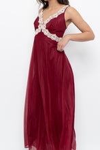 Load image into Gallery viewer, Vintage x Nylon Red Lace Maxi Slip (S)