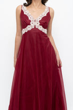 Load image into Gallery viewer, Vintage x Nylon Red Lace Maxi Slip (S)