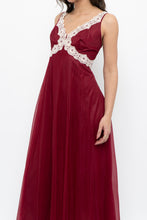 Load image into Gallery viewer, Vintage x Nylon Red Lace Maxi Slip (S)