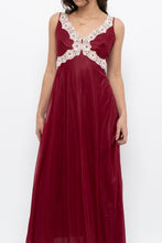 Load image into Gallery viewer, Vintage x Nylon Red Lace Maxi Slip (S)