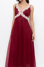 Load image into Gallery viewer, Vintage x Nylon Red Lace Maxi Slip (S)
