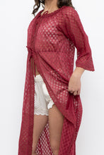 Load image into Gallery viewer, Vintage x Made in USA x Red Eyelette Front-tie Slip (XS-M)