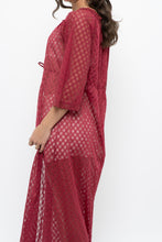 Load image into Gallery viewer, Vintage x Made in USA x Red Eyelette Front-tie Slip (XS-M)