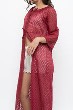 Load image into Gallery viewer, Vintage x Made in USA x Red Eyelette Front-tie Slip (XS-M)