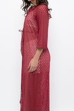 Load image into Gallery viewer, Vintage x Made in USA x Red Eyelette Front-tie Slip (XS-M)