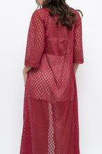 Load image into Gallery viewer, Vintage x Made in USA x Red Eyelette Front-tie Slip (XS-M)
