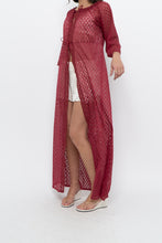 Load image into Gallery viewer, Vintage x Made in USA x Red Eyelette Front-tie Slip (XS-M)