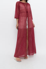 Load image into Gallery viewer, Vintage x Made in USA x Red Eyelette Front-tie Slip (XS-M)