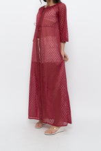 Load image into Gallery viewer, Vintage x Made in USA x Red Eyelette Front-tie Slip (XS-M)