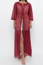Load image into Gallery viewer, Vintage x Made in USA x Red Eyelette Front-tie Slip (XS-M)