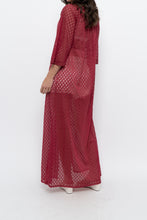 Load image into Gallery viewer, Vintage x Made in USA x Red Eyelette Front-tie Slip (XS-M)