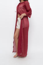 Load image into Gallery viewer, Vintage x Made in USA x Red Eyelette Front-tie Slip (XS-M)