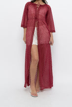 Load image into Gallery viewer, Vintage x Made in USA x Red Eyelette Front-tie Slip (XS-M)