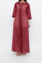 Load image into Gallery viewer, Vintage x Made in USA x Red Eyelette Front-tie Slip (XS-M)