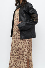 Load image into Gallery viewer, Vintage x Black, Brown Striped Leather Biker Jacket (XS-M)