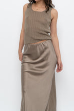 Load image into Gallery viewer, OAK + FORT x Olive Green Ribbed Semi-sheer Tank (XS)
