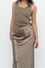 Load image into Gallery viewer, OAK + FORT x Olive Green Ribbed Semi-sheer Tank (XS)