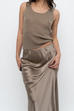Load image into Gallery viewer, OAK + FORT x Olive Green Ribbed Semi-sheer Tank (XS)