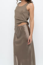 Load image into Gallery viewer, OAK + FORT x Olive Green Ribbed Semi-sheer Tank (XS)